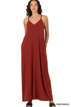 Load image into Gallery viewer, V-Neck Cami Maxi Dress with Side Pockets
