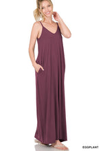 Load image into Gallery viewer, V-Neck Cami Maxi Dress with Side Pockets
