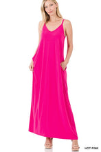 Load image into Gallery viewer, V-Neck Cami Maxi Dress with Side Pockets
