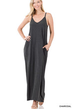 Load image into Gallery viewer, V-Neck Cami Maxi Dress with Side Pockets
