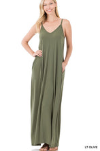 Load image into Gallery viewer, V-Neck Cami Maxi Dress with Side Pockets
