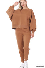 Load image into Gallery viewer, Balloon Sleeve Sweatshirt &amp; Sweatpants Set
