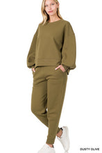 Load image into Gallery viewer, Balloon Sleeve Sweatshirt &amp; Sweatpants Set
