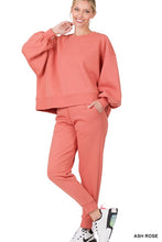 Load image into Gallery viewer, Balloon Sleeve Sweatshirt &amp; Sweatpants Set
