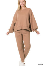 Load image into Gallery viewer, Balloon Sleeve Sweatshirt &amp; Sweatpants Set
