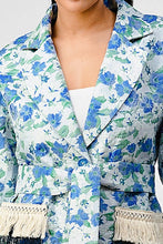 Load image into Gallery viewer, ATHINA FLORAL PRINT TASSLE TRENCH COAT
