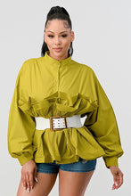 Load image into Gallery viewer, ATHINA PLEATED RUFFLE WASIT BELT LONG  BLOUSE
