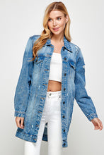 Load image into Gallery viewer, DENIM 3/4 QUARTER JACKETS DISTRESSED WASHED
