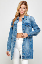 Load image into Gallery viewer, DENIM 3/4 QUARTER JACKETS DISTRESSED WASHED
