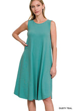 Load image into Gallery viewer, Sleeveless Round Neck Round Hem Midi Dress
