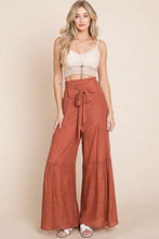 Load image into Gallery viewer, Tie front ruched waist back pants
