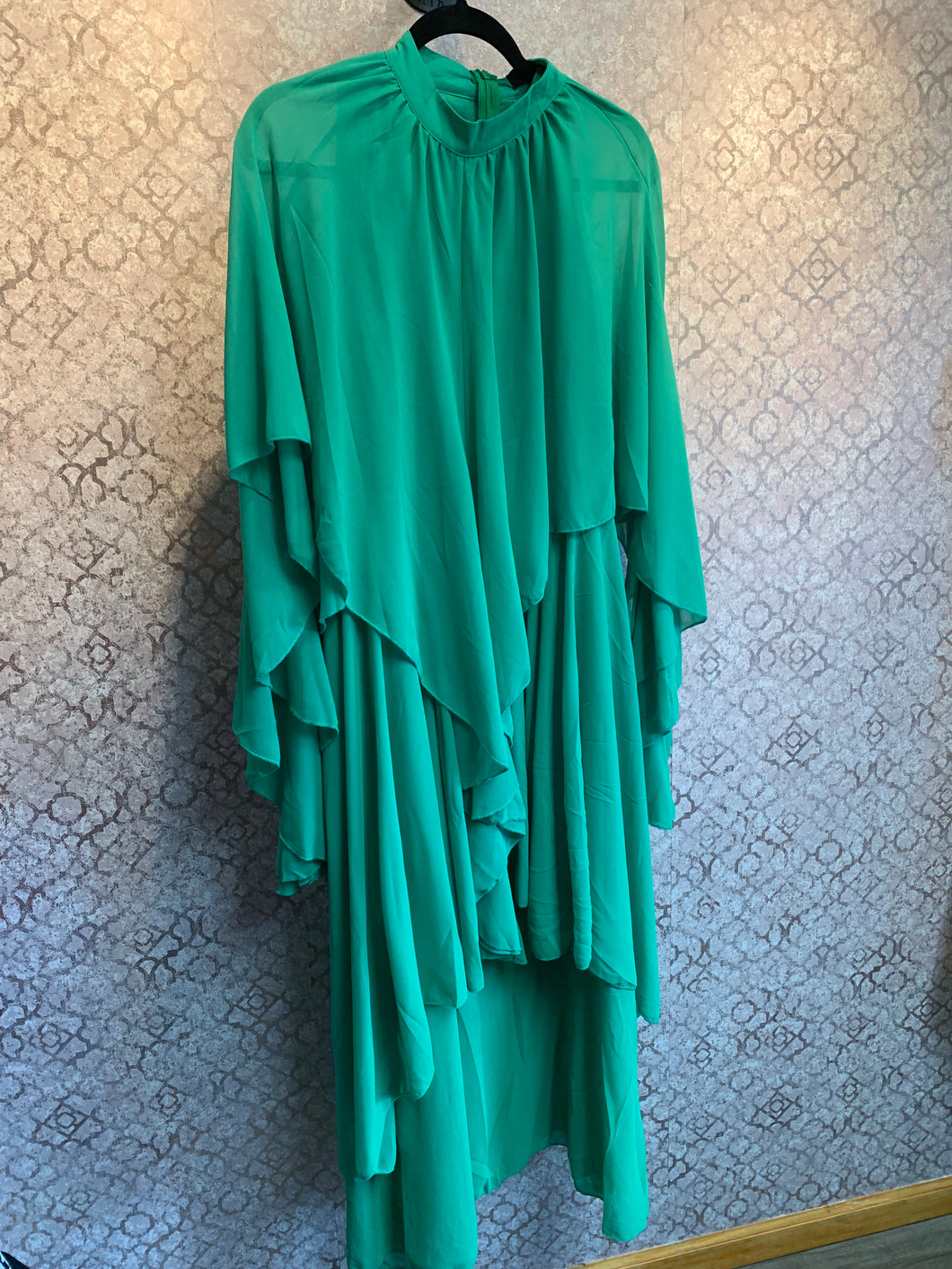 Green Chiffon Layered Dress